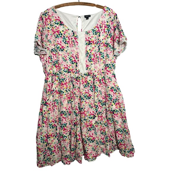 torrid Dresses & Skirts - Torrid Women Size 2/2X Fit and Flare Dress Confetti Print Lace Trim Pockets